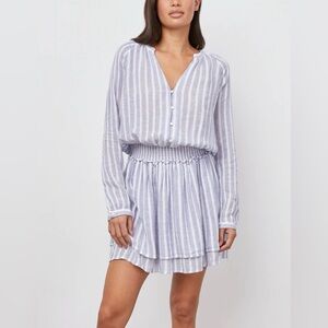 Rails Linen Jasmine Light Blue & White Striped Dress
